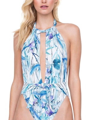 Gottex Exotic Paradise Deep Plunge One Piece Swimsuit