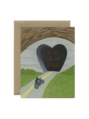 Motorcycle Rider Tunnel Of Love Card