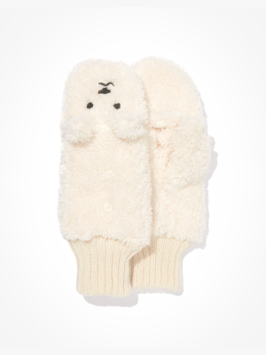 Aeo Polar Bear Flip Mittens