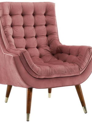 Natalie Button Tufted Upholstered Velvet Lounge Chair