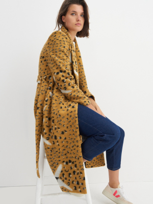 Leopard Faces Knit Coat