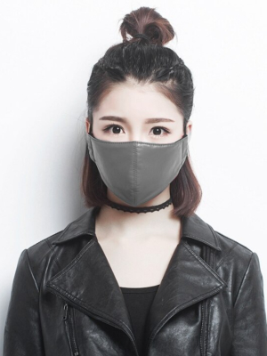 Yuzuki Vegan Leather Face Mask - Grey