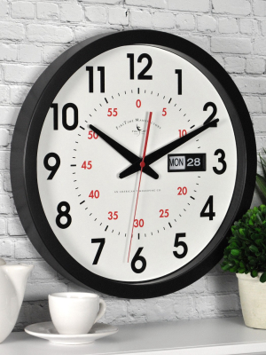 14" Day Date Wall Clock Black - Firstime & Co.