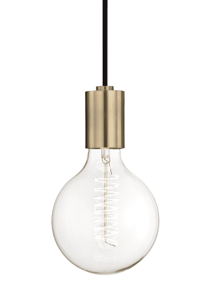 Ava 1 Light Pendant - Aged Brass