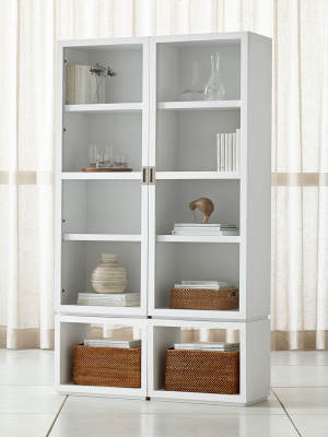 Aspect White 4-piece Glass Door Storage Unit