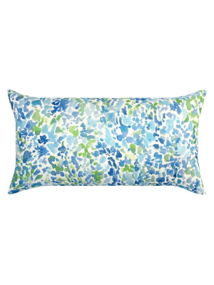 The Blue And Green Garden Watercolor Throw Pillow