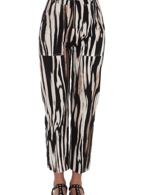 Pinko Graphic Print Cropped Trousers