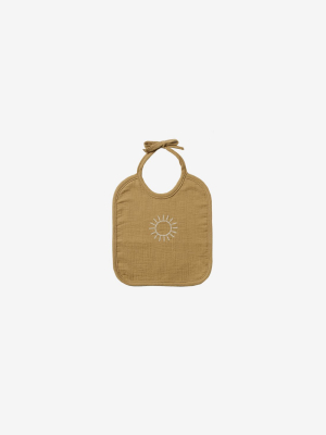 Organic Double Gauze Woven Tie Bib - Gold