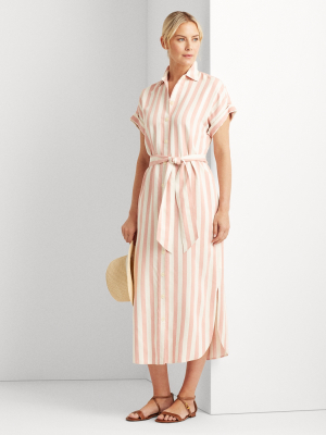 Striped Twill Shirtdress