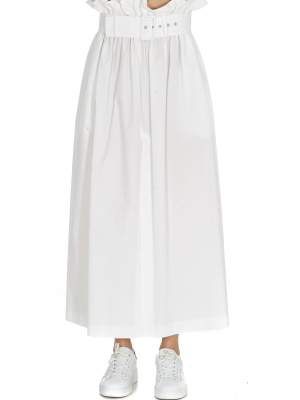 Msgm Belted Gathered Waist Skirt