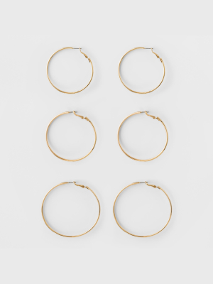 Hoop Earring Set 3ct - A New Day™