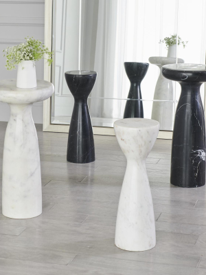 Marble Tower Table Black And White