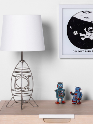 Space Ship Wire Table Lamp Silver - Pillowfort™