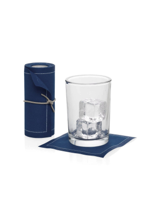Cocktail Napkin/coaster, Petrol Blue
