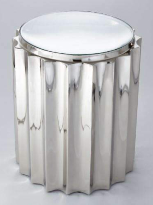 Fluted Column Table - Nickel