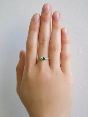 Emerald Diamond Dew Equilibrium Ring