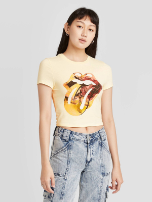 Women's The Rolling Stones Short Sleeve Graphic T-shirt - Yellow