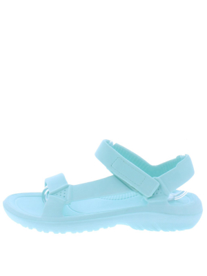 Zire Mint Velcro Strappy Open Toe Flat Sandal