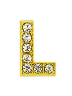 Pave Letter L - Gold Charm