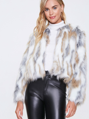 Open-front Faux Fur Coat