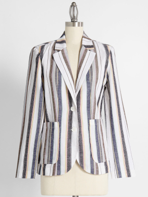 Along Those Lines Striped Blazer