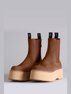 Double Stack Chelsea Boot - Brown Suede