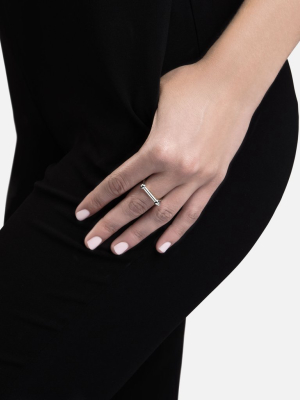 Thin Screw Cuff Ring, Sterling Silver