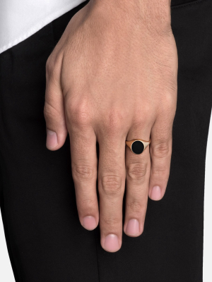 Heritage Ring, Gold Vermeil/black