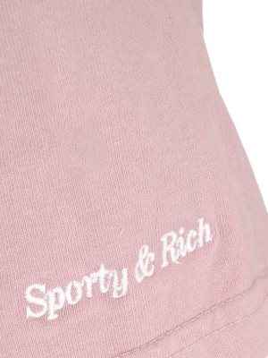 Sporty & Rich Classic Logo Embroidered Shorts