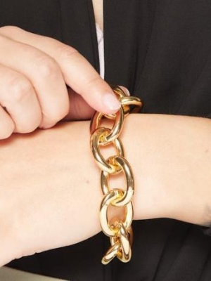 Gold Chain Toggle Clasp Bracelet