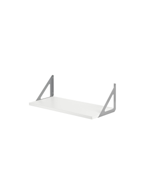 Dolle Lite Shelf Silver Tri Shelf Bracket Set - White