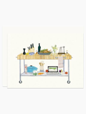 Greeting Card - Culinary Desk Flat Note