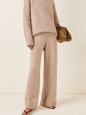 Tweed Knit Wool-blend Turtleneck Sweater
