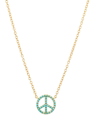 Peace Charm Necklace - Turquoise