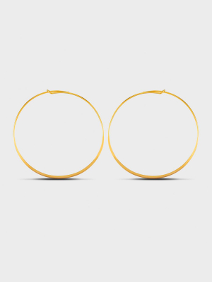 Large Flatten Wire Hoops Earrings