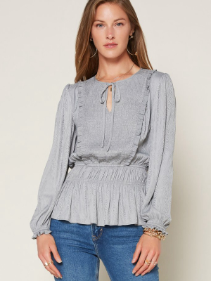 Ruffle Pleated Smocked Top