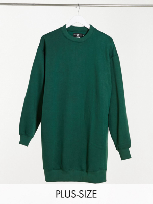 Daisy Street Plus Oversized Sweater Dress In Green