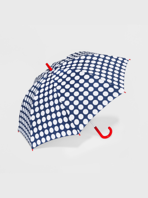 Cirra By Shedrain Polka Dot Fashion Stick Umbrella - Dark Blue