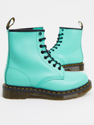 Dr Martens 1460 Leather Flat Ankle Boots In Peppermint