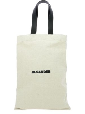 Jil Sander Logo Print Tote Bag