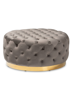 Sasha Velvet Upholstered Cocktail Ottoman - Baxton Studio