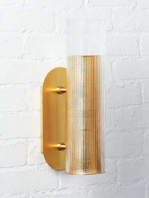 Striae Ribbed Glass Wall Sconce