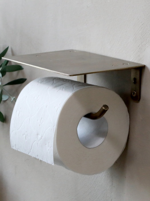 Brass Toilet Paper Holder With Shelf