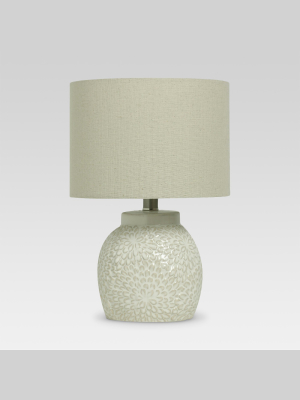 Floral Textured Ceramic Accent Lamp Shell (includes Led Light Bulb) - Threshold™