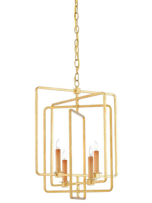 Metro Gold Rectangular Chandelier