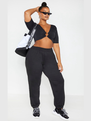 Plus Black Casual Fit Joggers