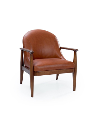 Elena Leather Chair, Amber