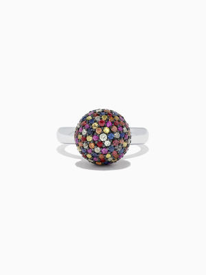 Effy Splash Sterling Silver Multi Color Sapphire Ball Ring, 2.69 Tcw