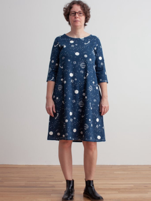 Women's Helsinki Dress - Planets Night Sky