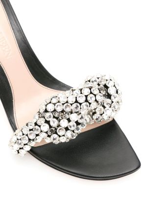 Alexander Mcqueen Embellished Ankle Strap Heeled Sandals